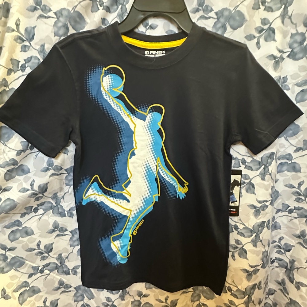 AND1 Kids Medium Black and Blue Dunk Graphic Tee